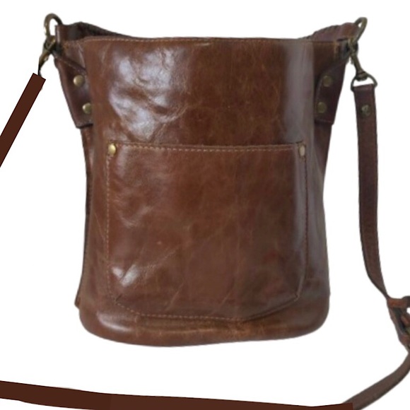 Patricia Nash Otavia Distressed Italian Leather Drawstring Bucket Crossbody Bag - Picture 2 of 9